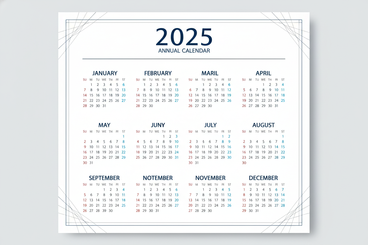 Calendrier 2025 - Design Moderne et Élégant