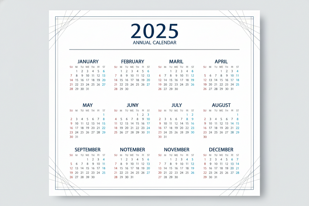 Calendrier 2025 - Design Moderne et Élégant