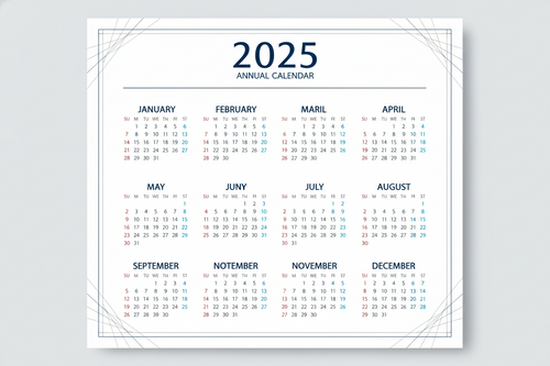 Calendrier 2025 - Design Moderne et Élégant