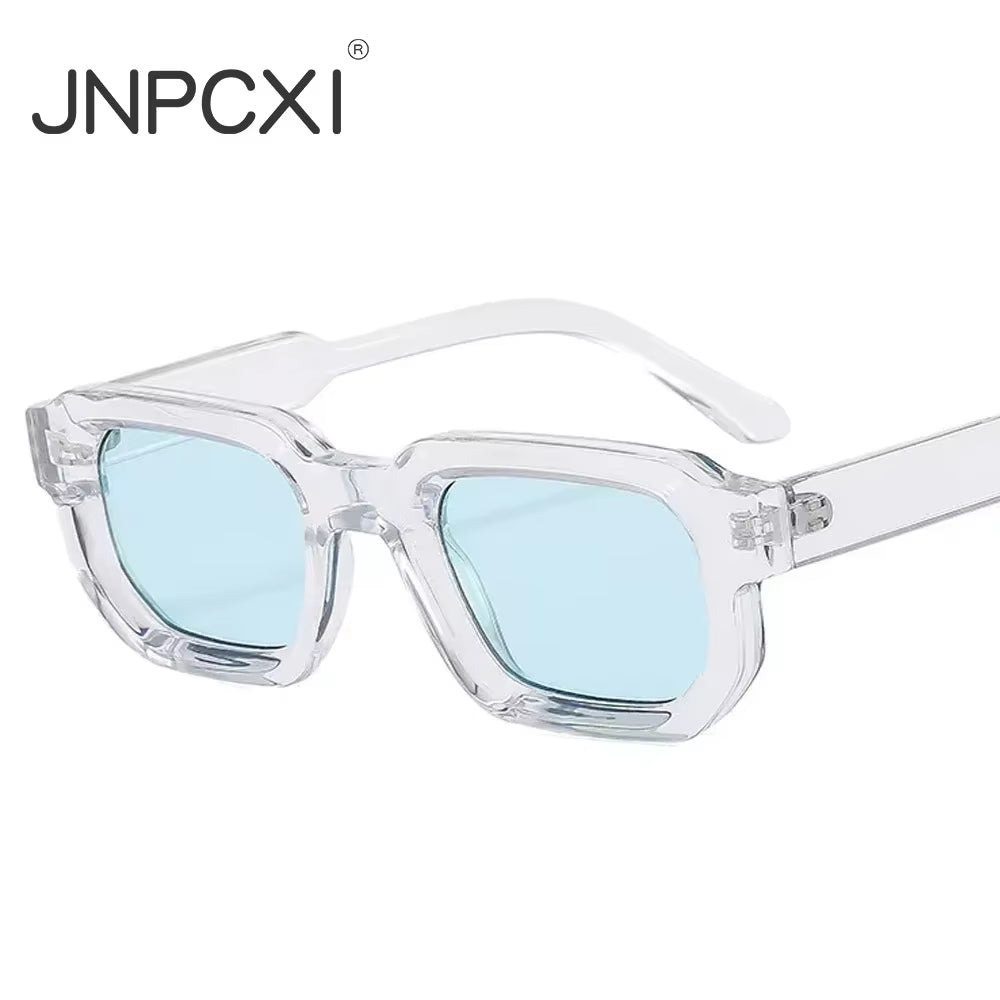 Fashion Blue Square Sunglasses for Women Men Retro Luxury Designer Clear Lens Sun Glasses Shades UV400 Eyeglasses
