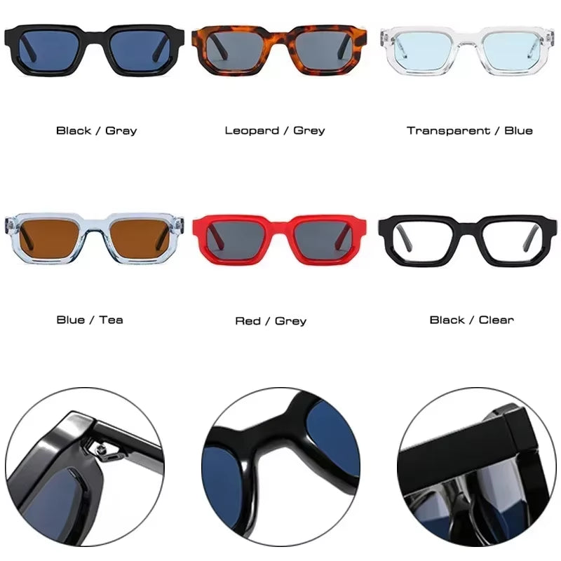 Fashion Blue Square Sunglasses for Women Men Retro Luxury Designer Clear Lens Sun Glasses Shades UV400 Eyeglasses